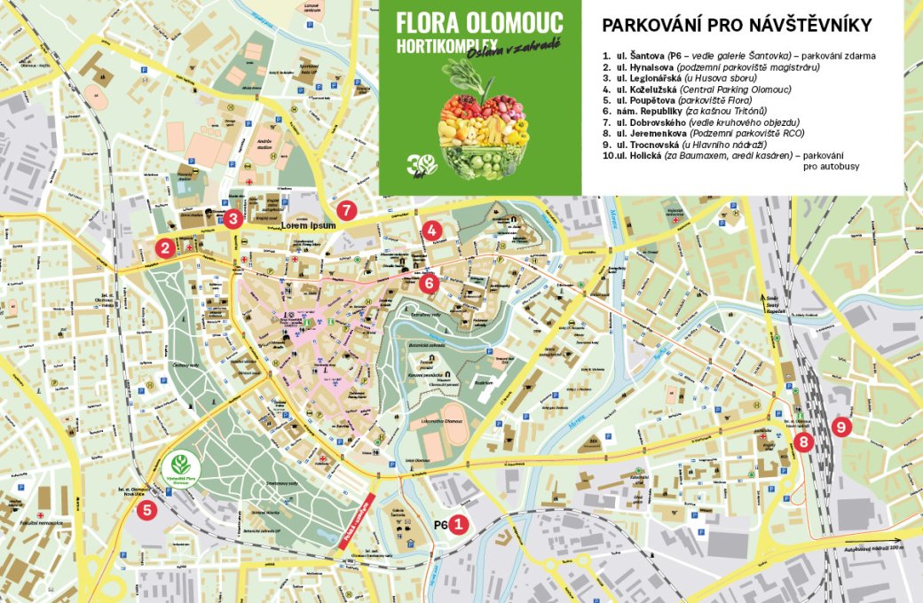 Kde parkovat na FLORA OLOMOUC HORTIKOMPLEX 2025?